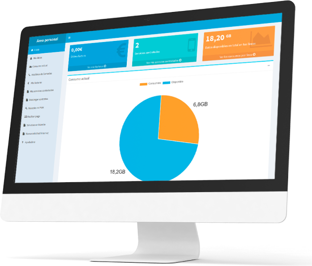 Mockup software Neba Software de gestión integral de las comunicaciones con NEBA