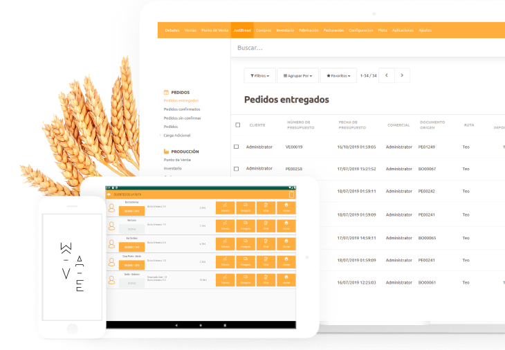 Mockup dispositivos de software de Justbread Justbread, software de panaderías